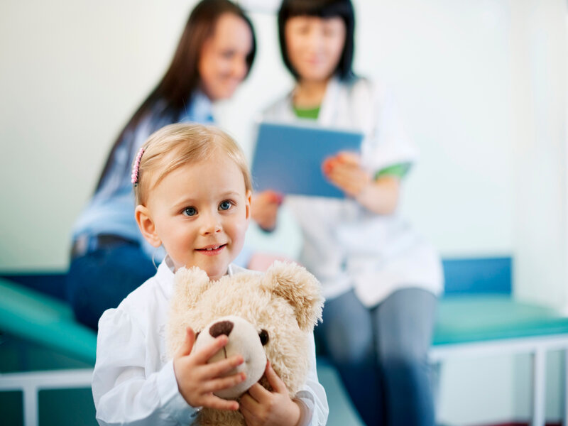 Smiling girl in the clinic